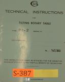 SIP-SIP PI-2, Tilting Rotary Table, Technical Instructions Manual-PI-2-01